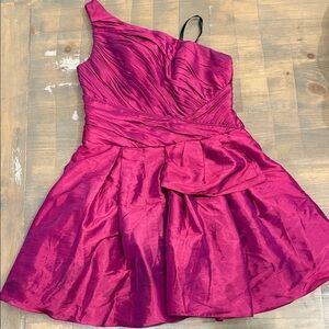 Jovani One-Shoulder Magenta Dress